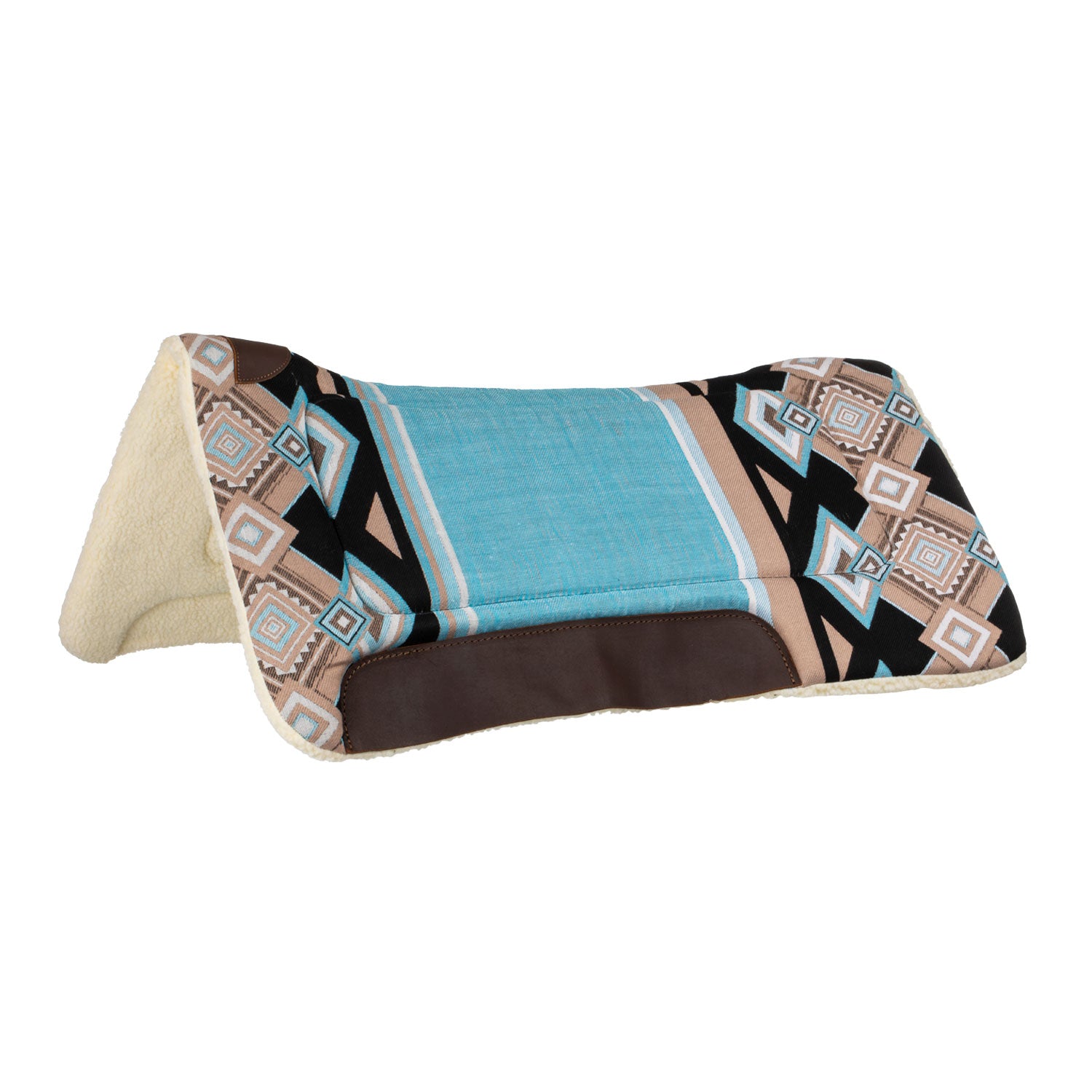 Pool's kansas western saddle pad eco wool padding - Colore LIGHT BLUE/BLACK
