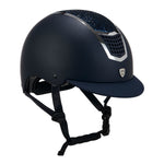 Equestro casco equestro modello eclipse stone mat rowel fitting - Colore NAVY/SILVER