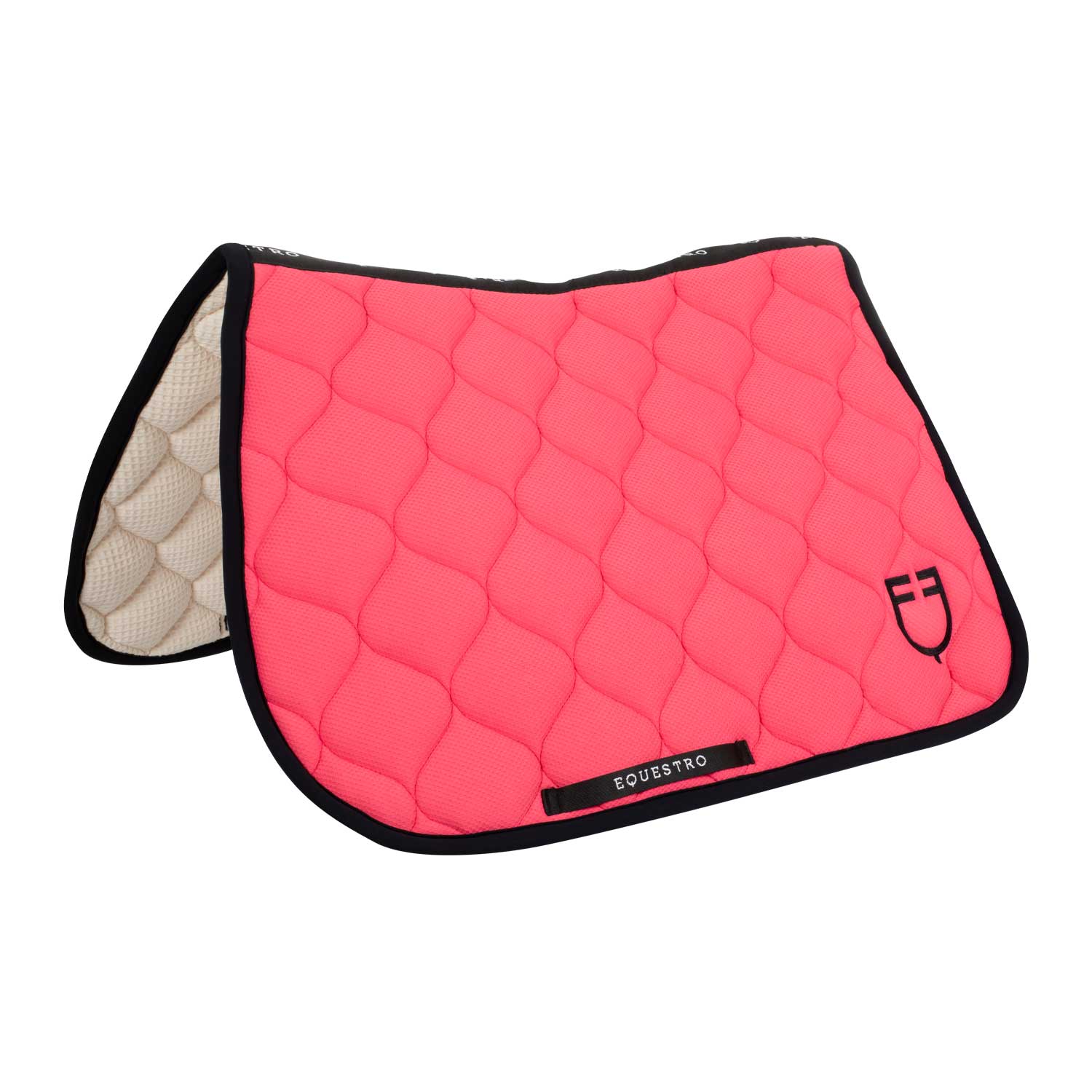Equestro jumping saddle pad onion mesh fabric black line edition - neutra