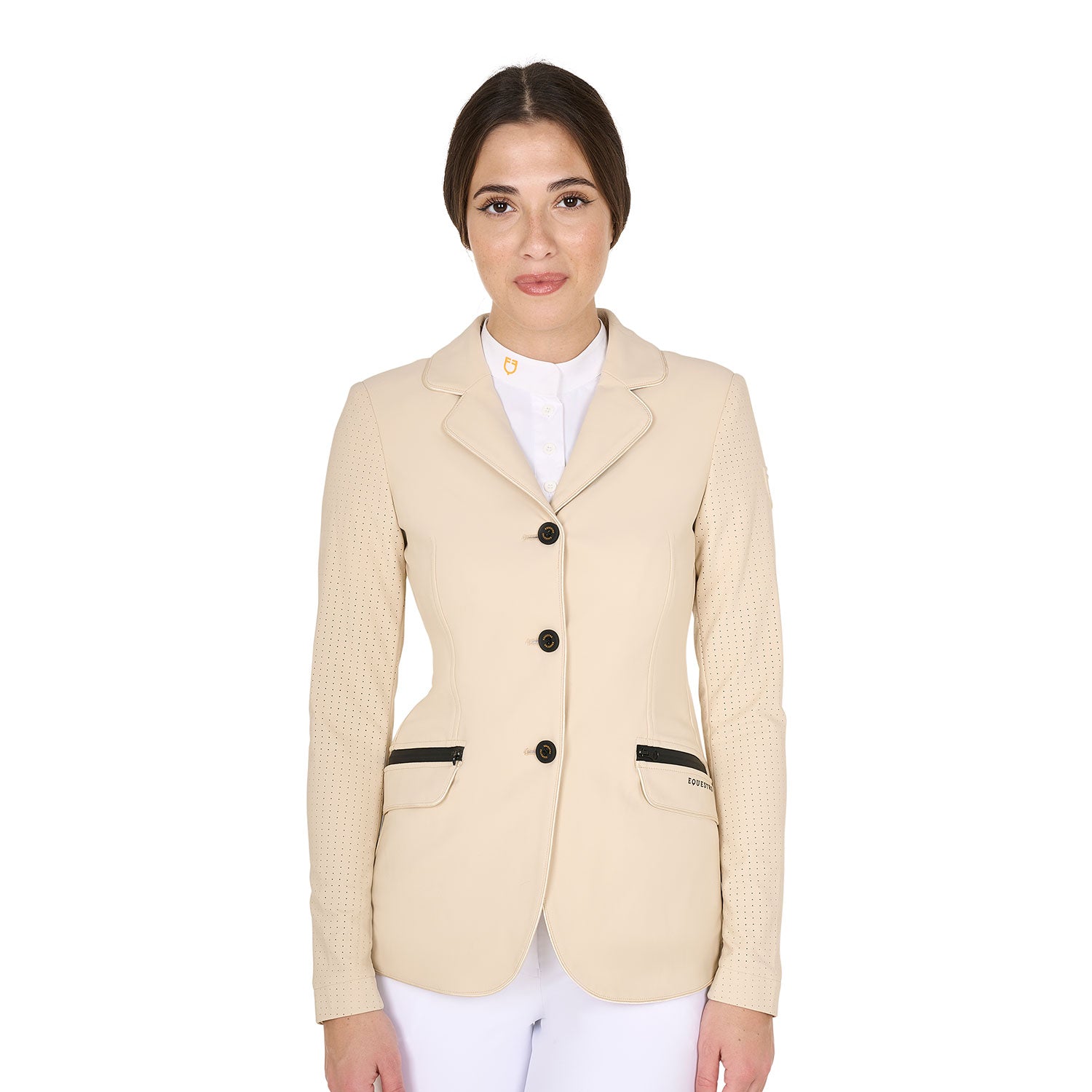 Equestro technical woman riding jacket 1/2 mesh - neutra
