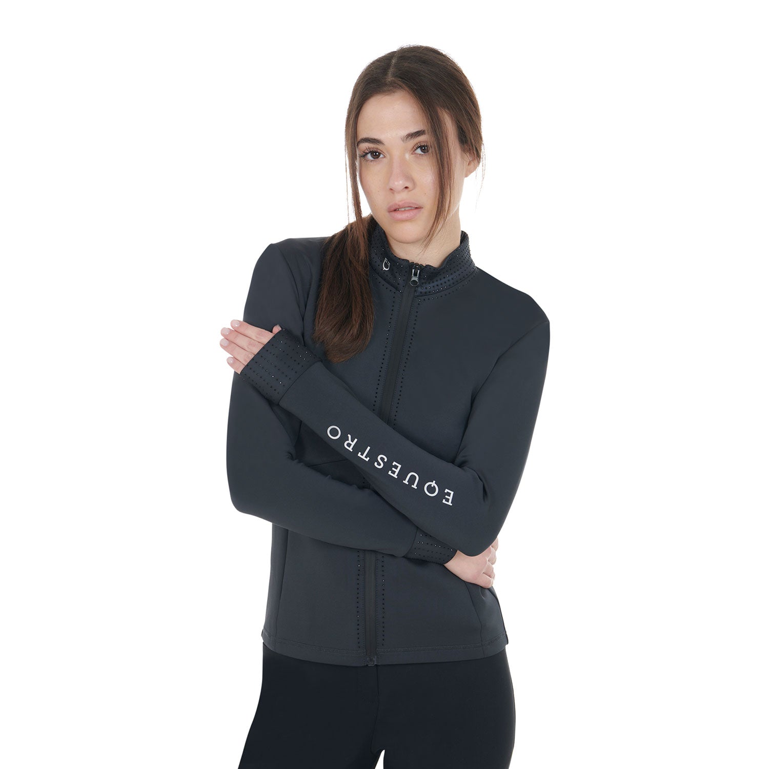 Felpa donna in tessuto tecnico full zip Equestro