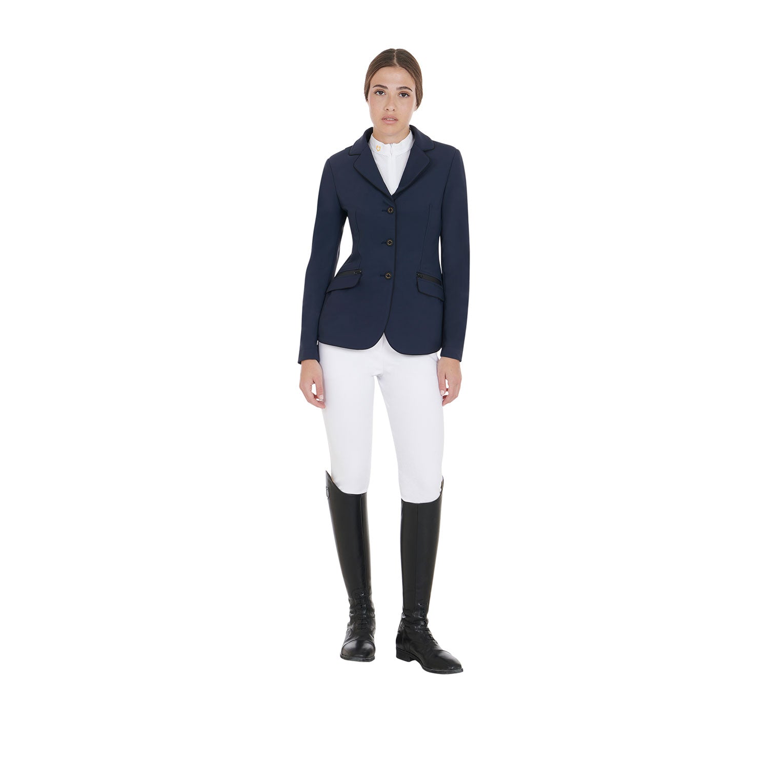 Equestro technical woman competition riding jacket tecno stretch - Colore NAVY BLAZER (19-3923)