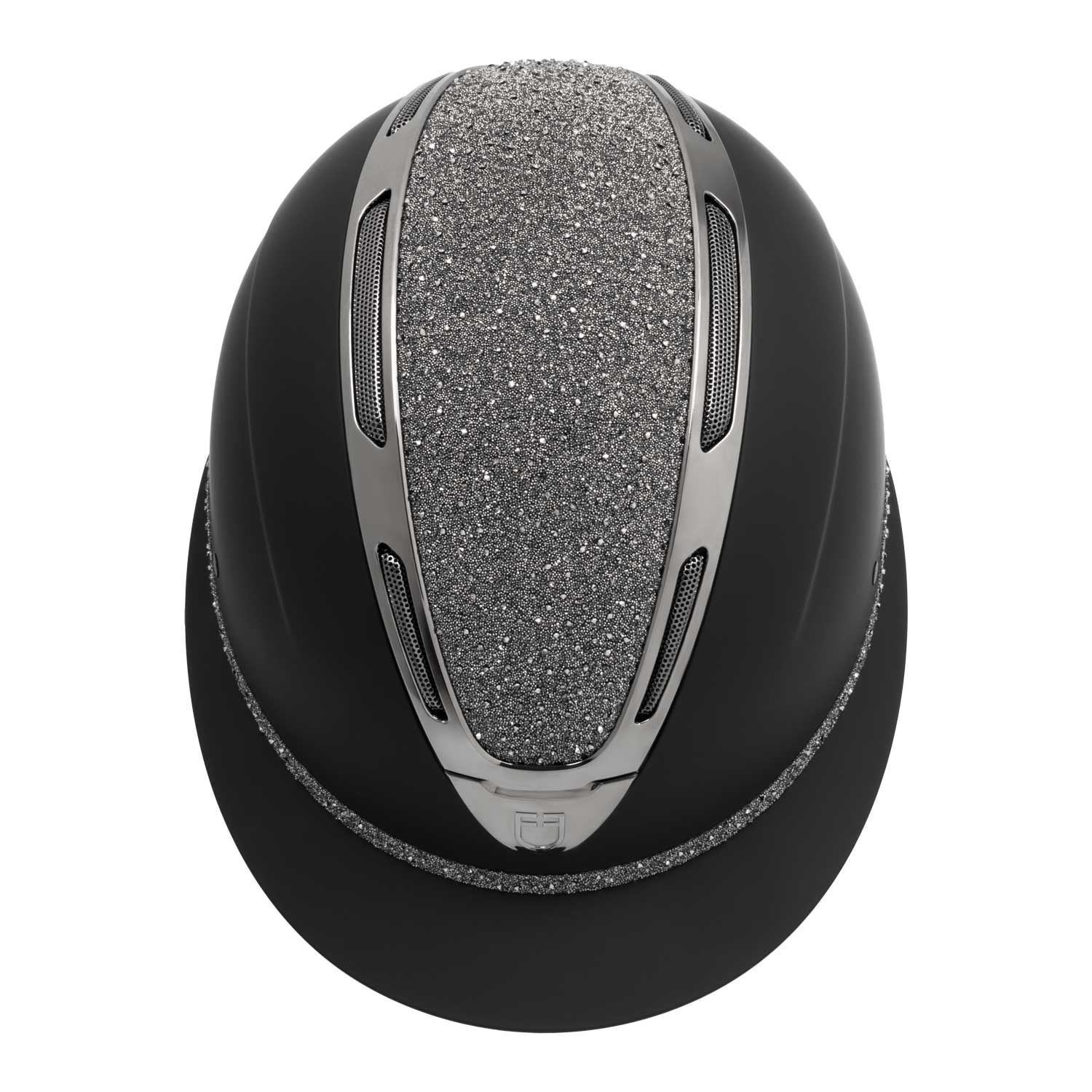 Equestro women apocalipse helmet with diamonds and matte shell - Colore BLACK/GUNMETAL