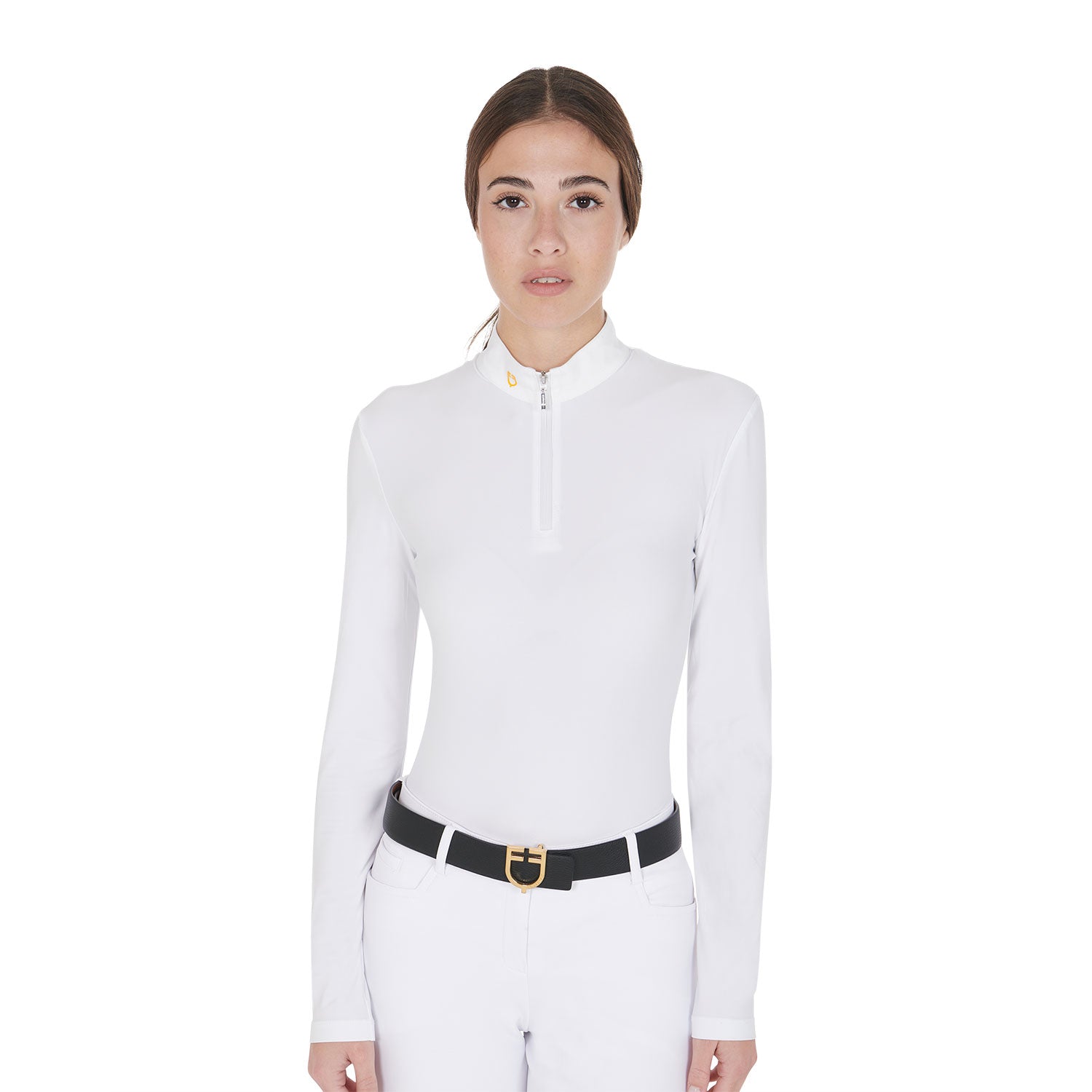 Equestro polo donna equestro manica lunga modello warm+ - neutra
