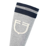 Equestro unisex college sock - Colore GREY MELANGE/NAVY BLAZER (19-3923)/ANTIQUE WHITE (11-0105)