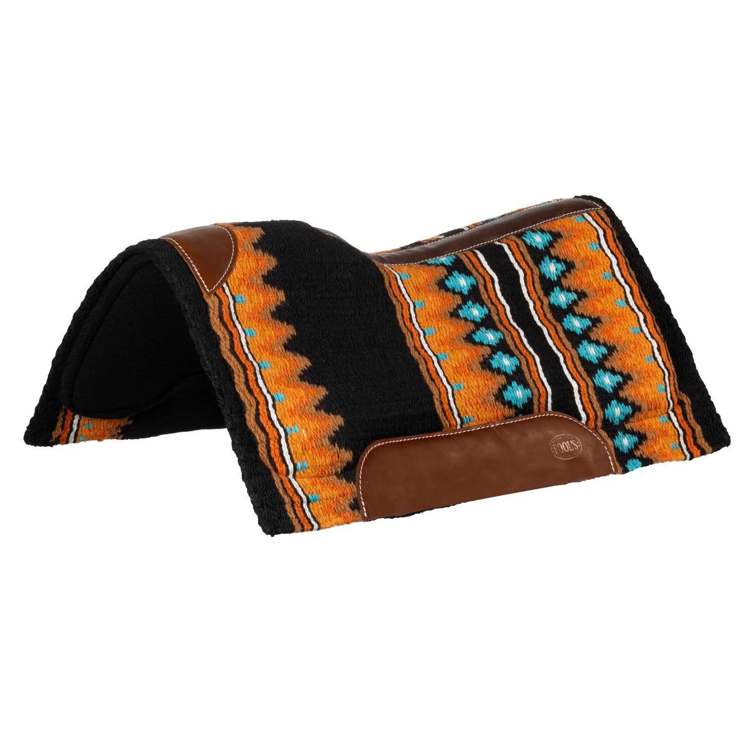 Pool's wool top felt bottom saddle pad 34x36 - Colore BLACK/ORANGE/WHITE