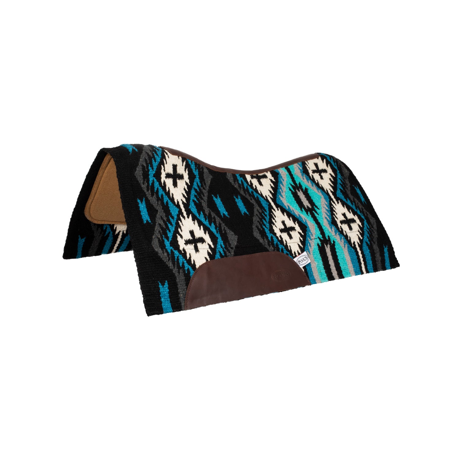 Pool's sottosella pool's new zealand wool felt padding 34x36 - Colore ROYAL BLUE/BLACK/TURQUASE