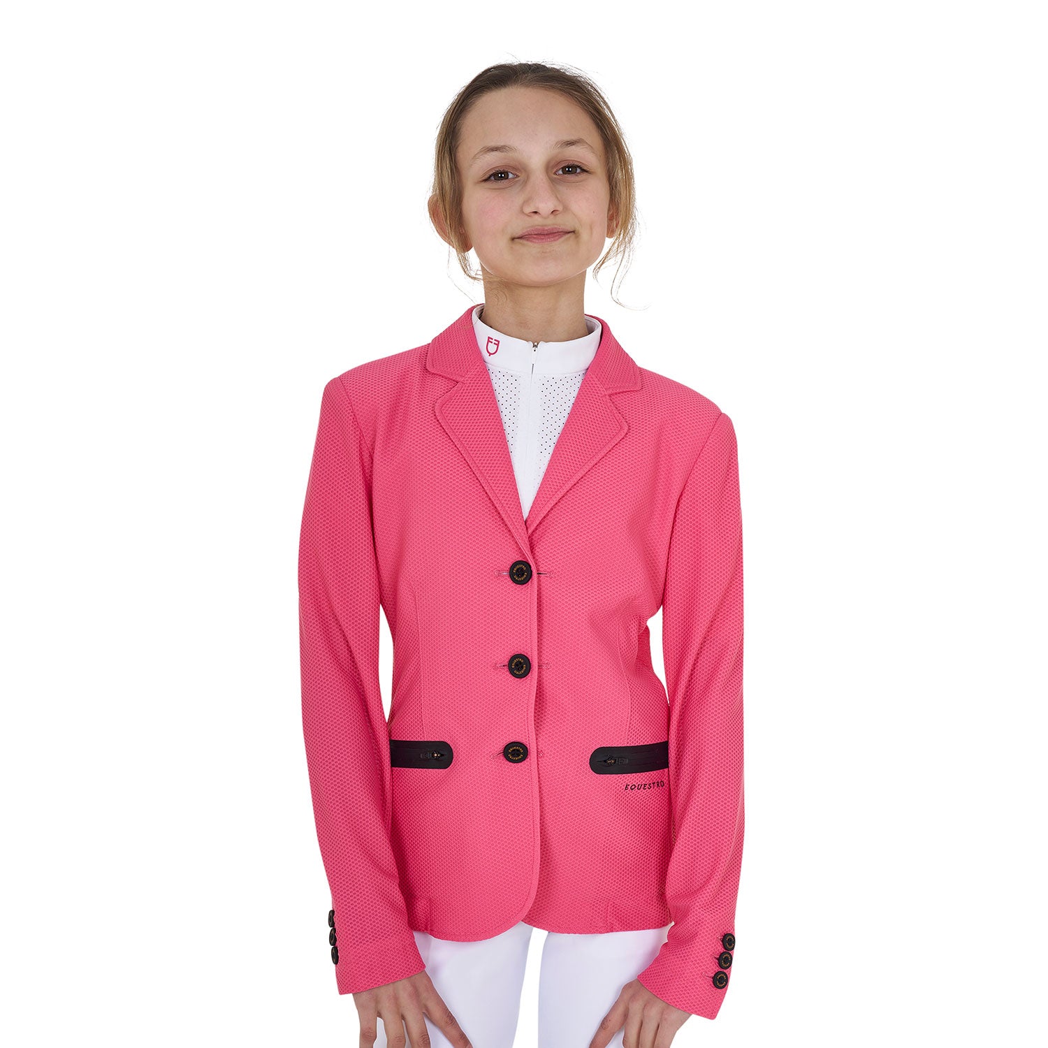 Equestro perforated girl riding jacket - neutra