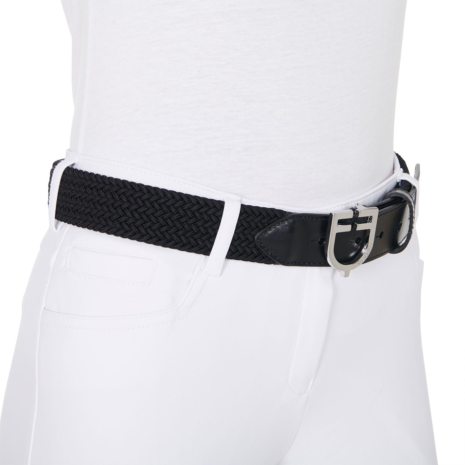 Equestro cintura elastica con fibbia logo - Colore SILVER/BLACK