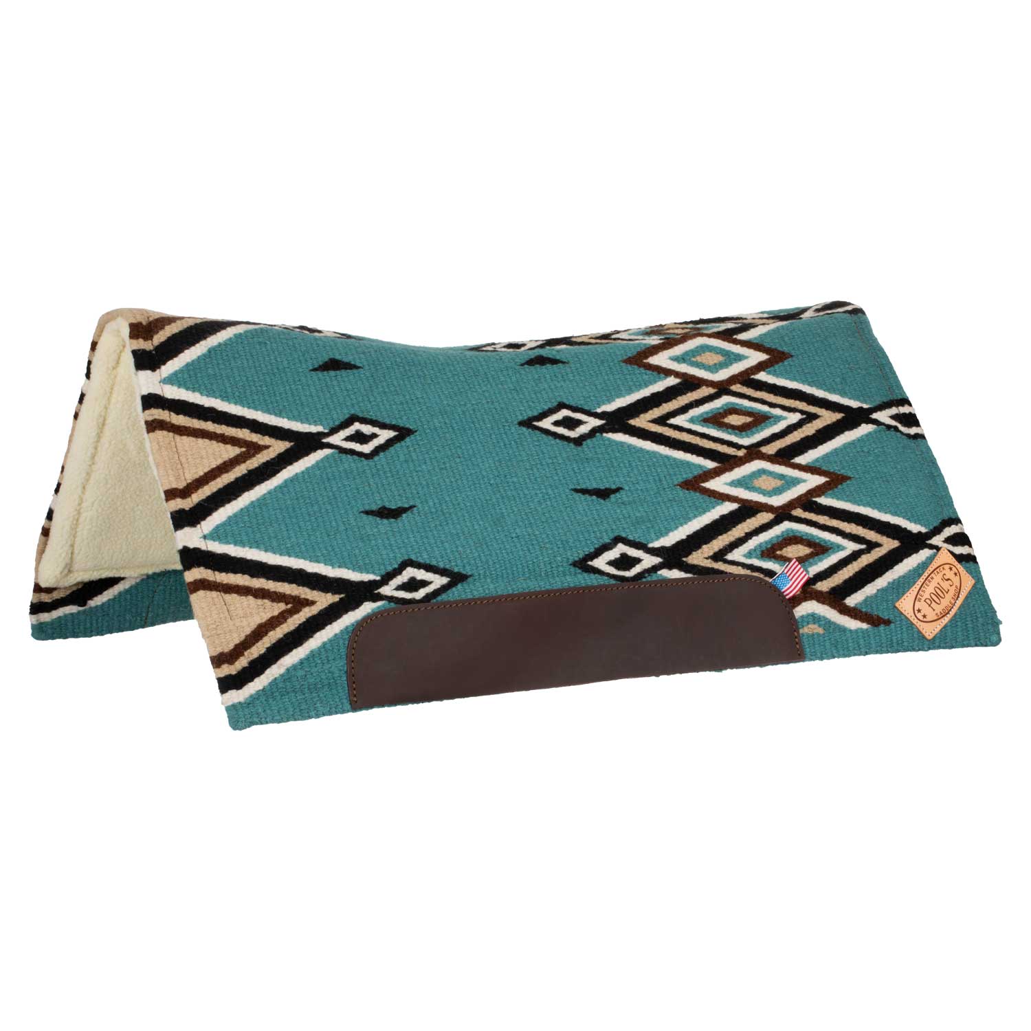 Pool's texas western saddle pad wool 33x35 - Colore TURQUOISE/BLACK
