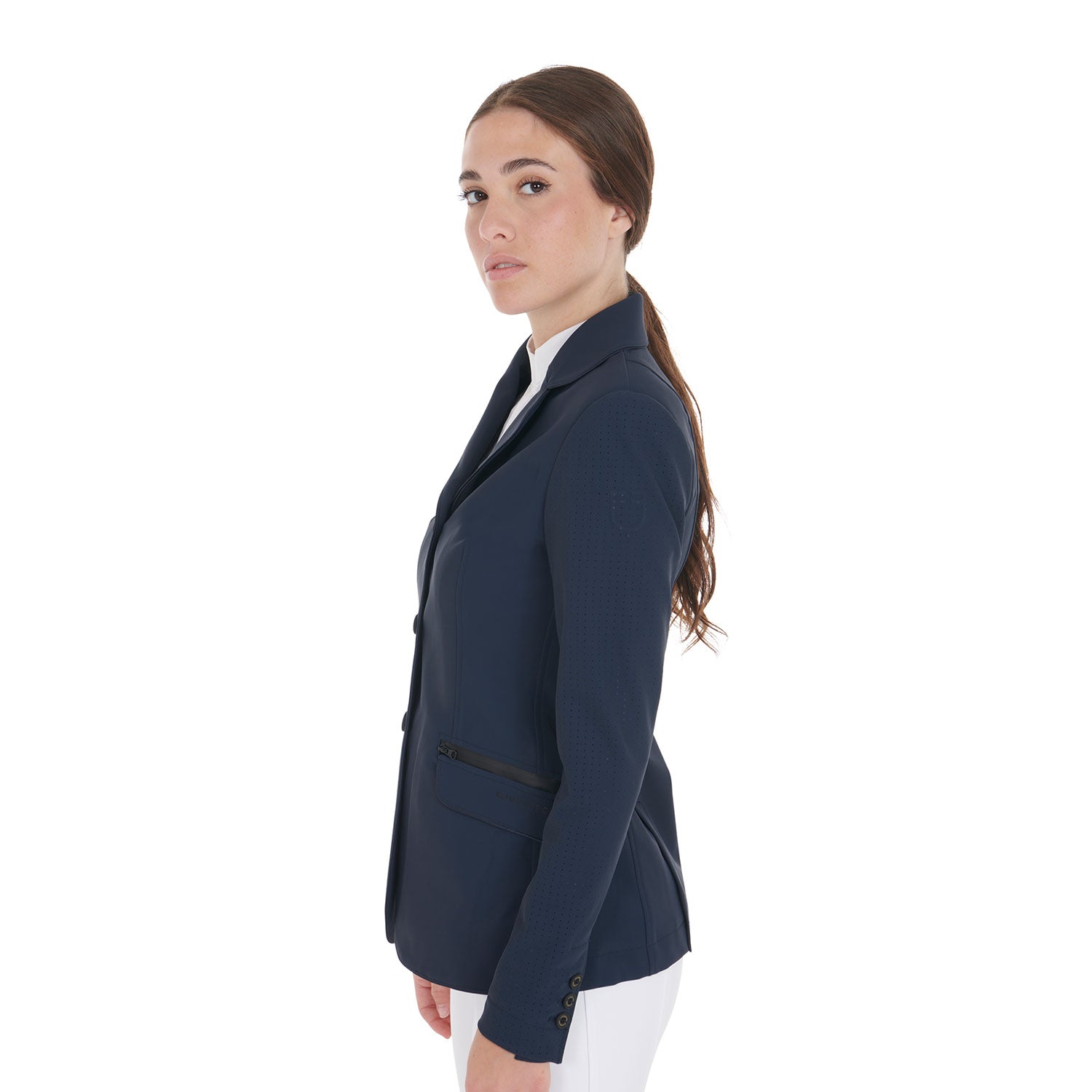 Equestro technical woman riding jacket 1/2 mesh - Colore NAVY