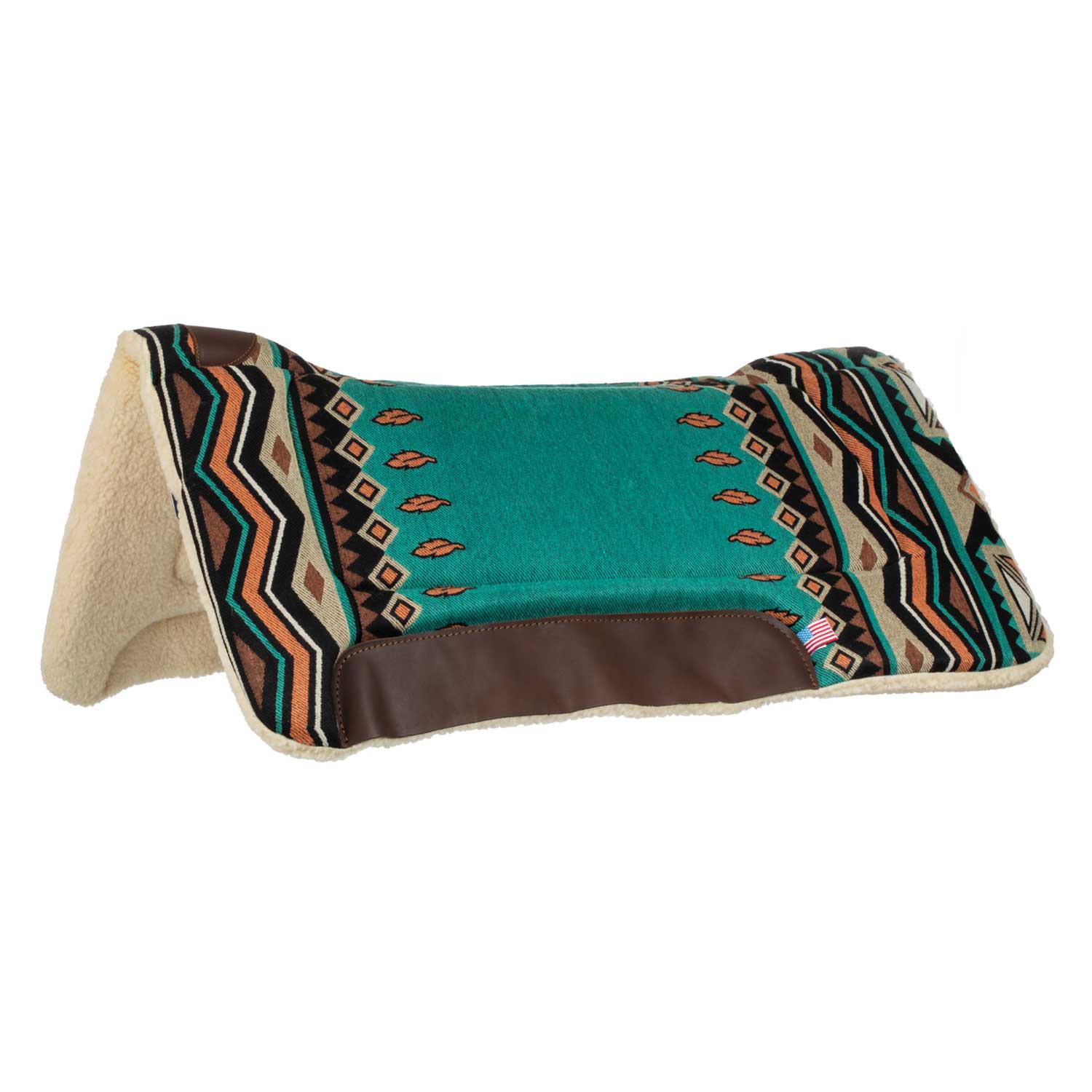 Pool's wyoming western saddle pad eco wool padding - Colore TURQUOISE/ORANGE