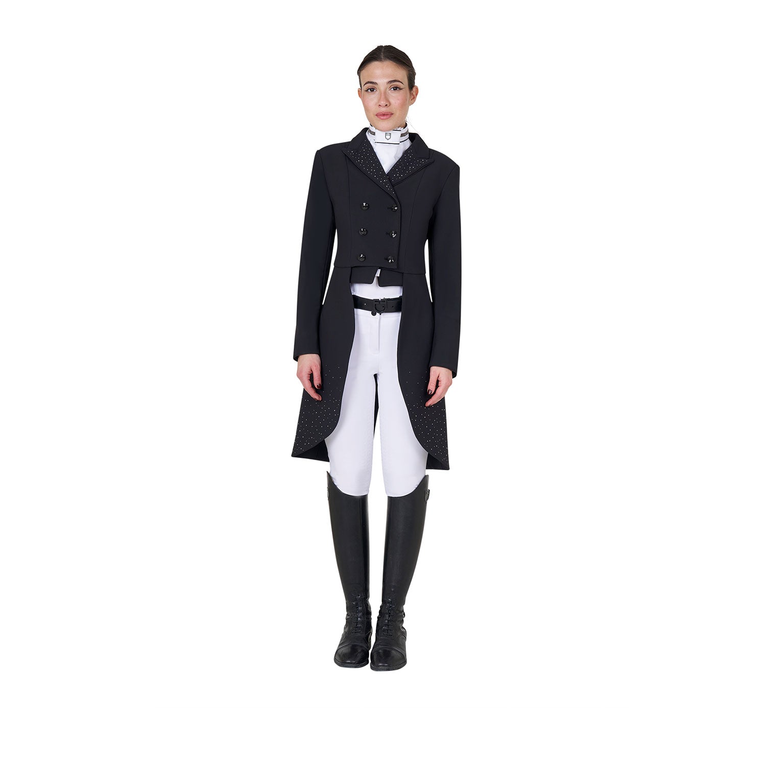 Equestro women's  black label collection competition strass rain tailcoat - Colore BLACK
