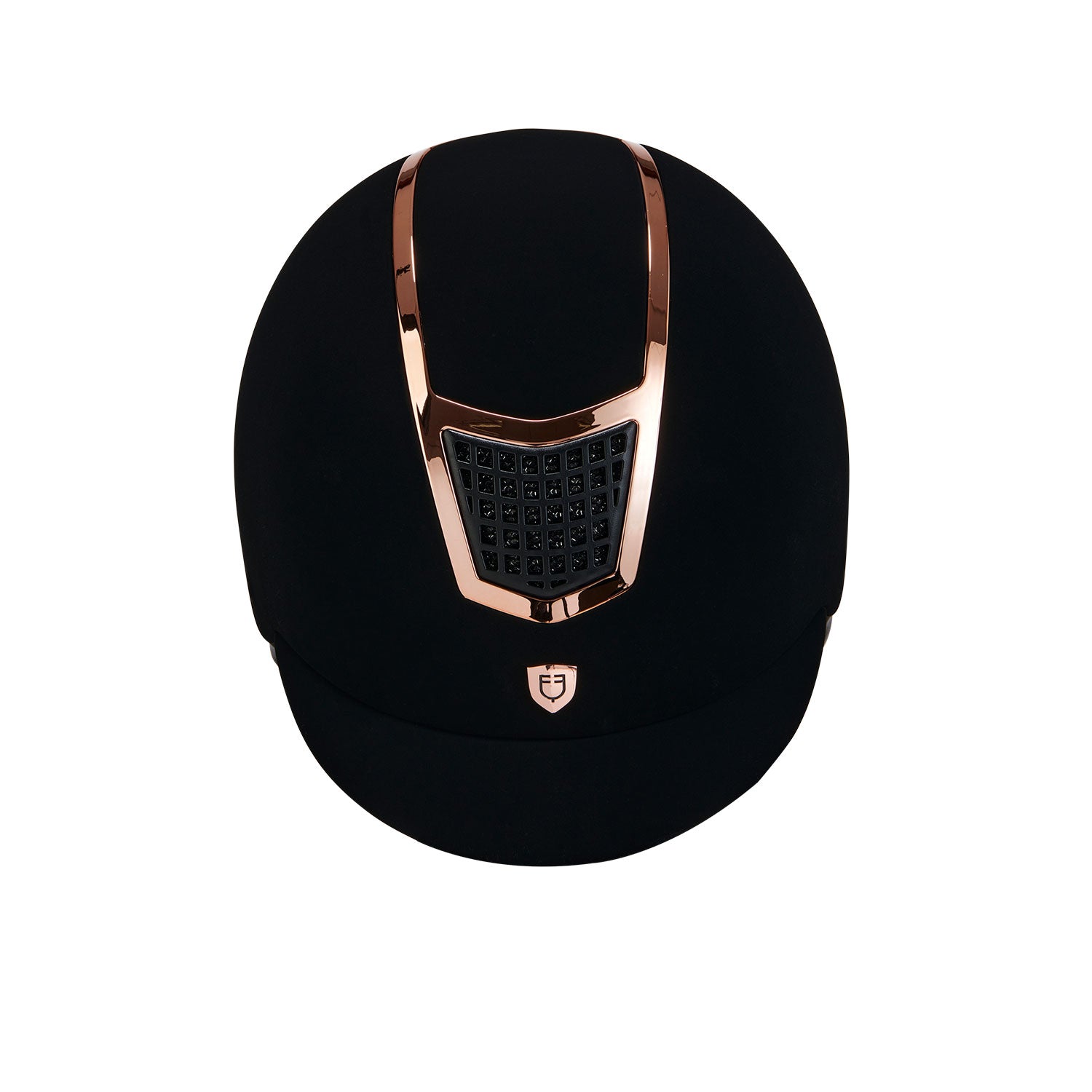 Equestro casco equestro modello eclipse plain velvet (3 padding) - Colore BLACK/ROSE GOLD