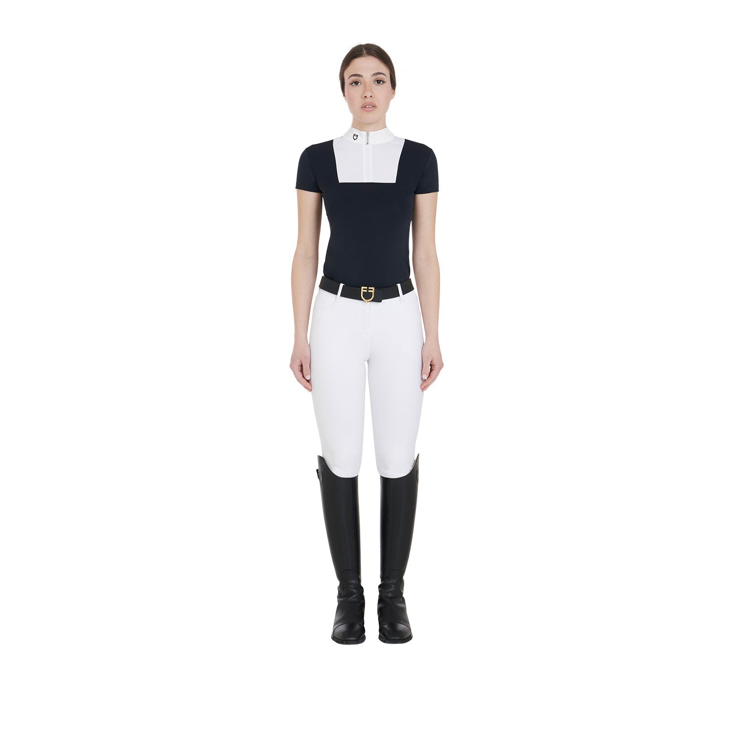 Equestro polo donna manica corta modello mariam - Colore NAVY/WHITE