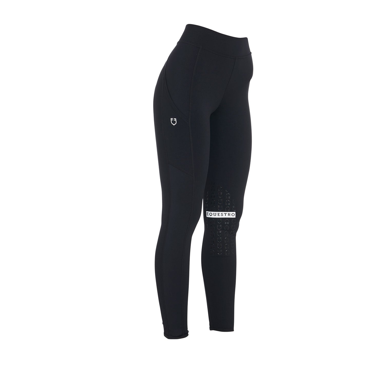 Equestro leggings equestro modello kao light tessuto tecnico elasticizzato - Colore BLACK/WHITE