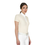 Equestro polo donna bottoni manica corta modello sally - Colore ANTIQUE WHITE (11-0105)
