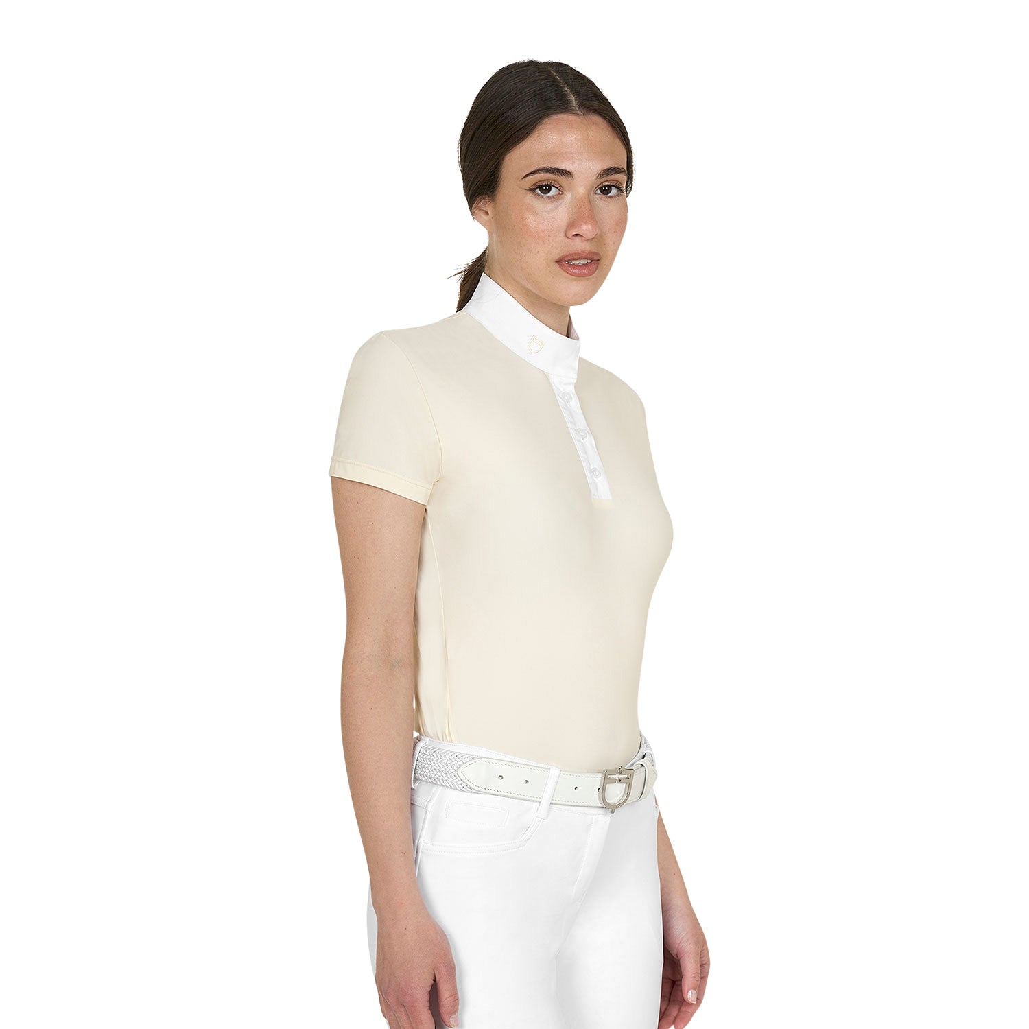 Equestro polo donna bottoni manica corta modello sally - Colore ANTIQUE WHITE (11-0105)