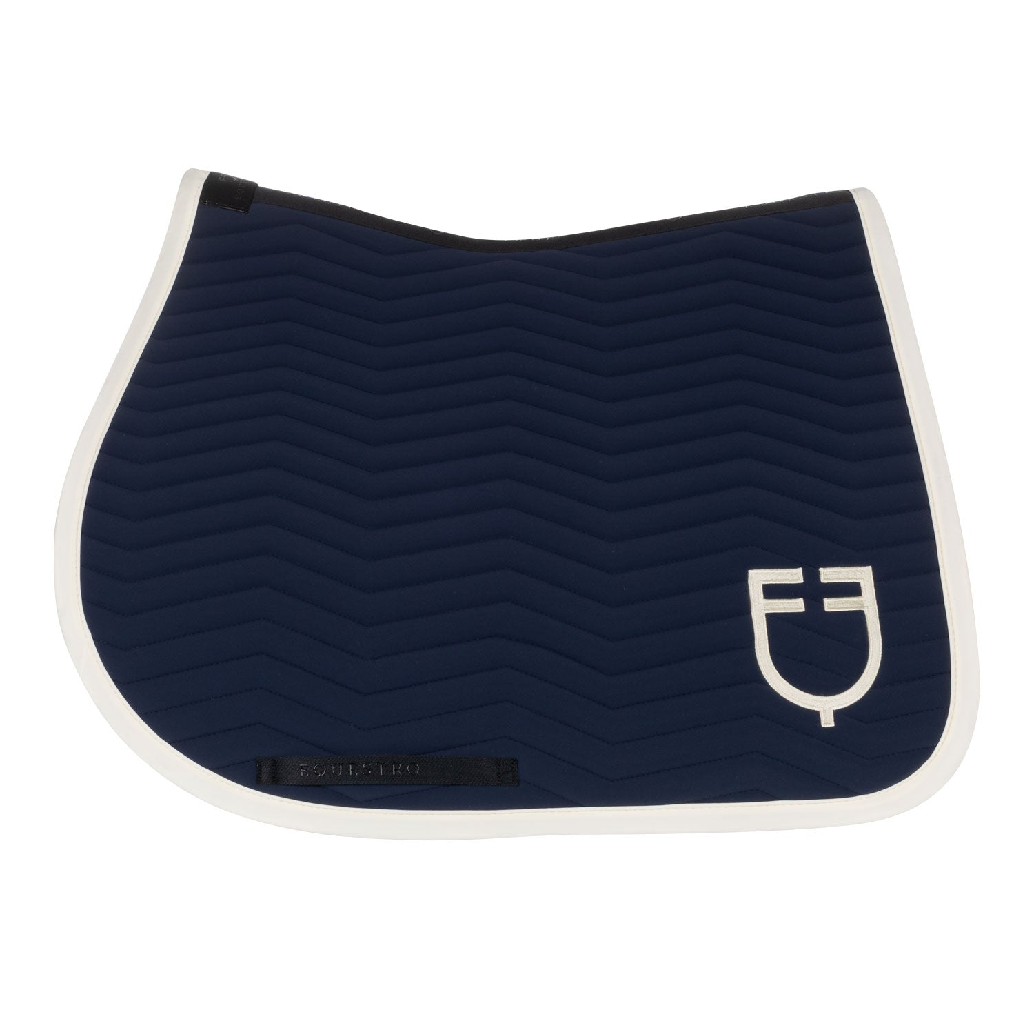 Equestro wave quilting jumping saddle pad - Colore NAVY BLAZER (18-3923)/ANTIQUE WHITE (11-0105)