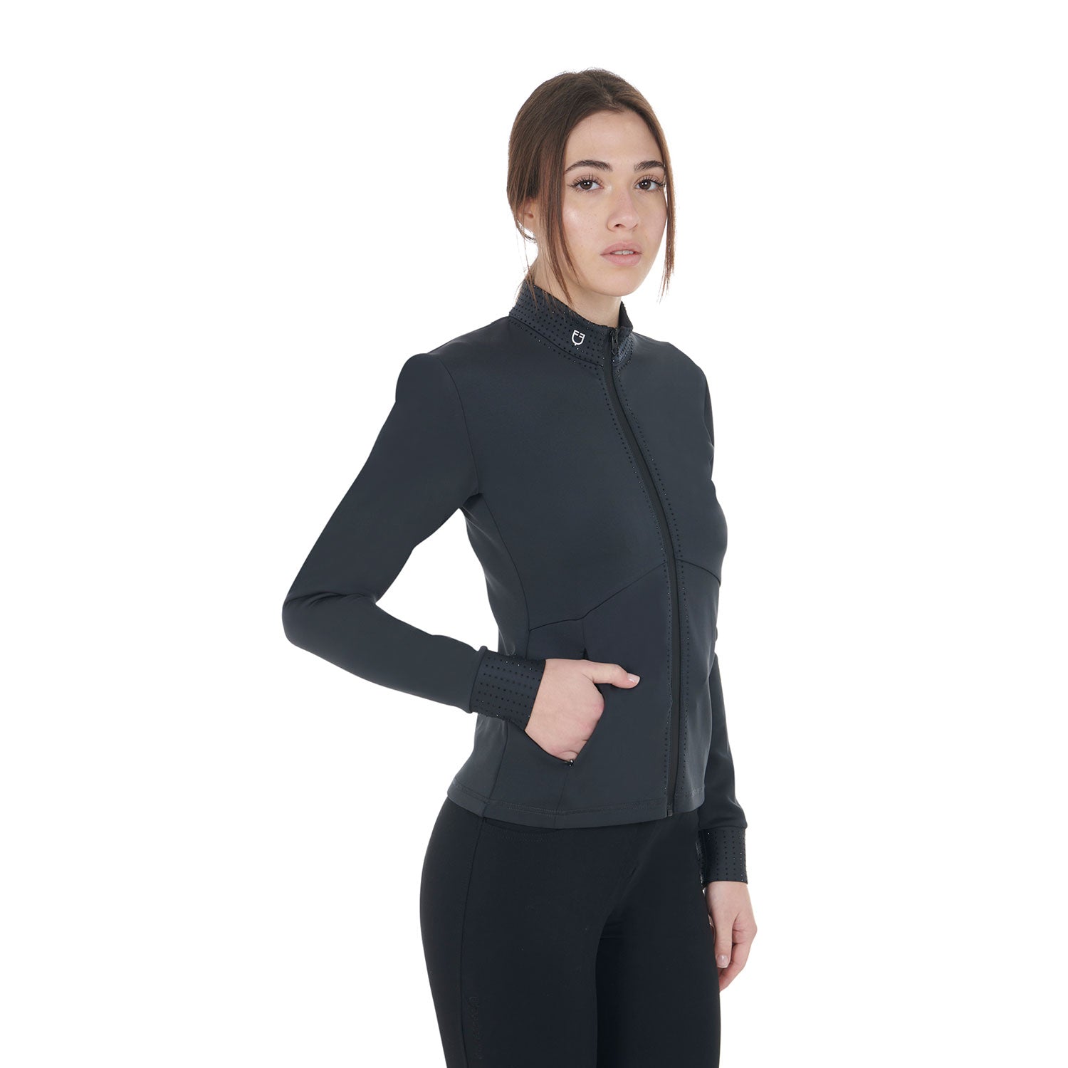 Felpa donna in tessuto tecnico full zip Equestro