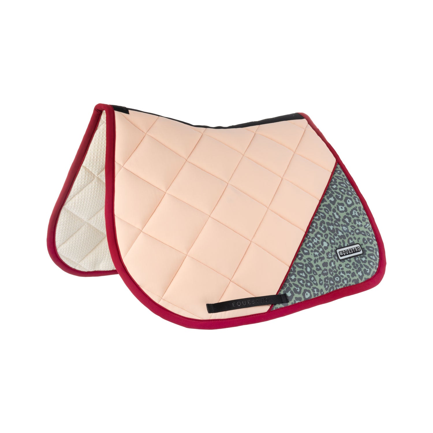 Equestro corner leopard jumping saddle pad - neutra