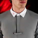 Equestro men's competition ridertechnology polo shirt ss with buttons - Colore MOCKINGBIRD (18-4015)