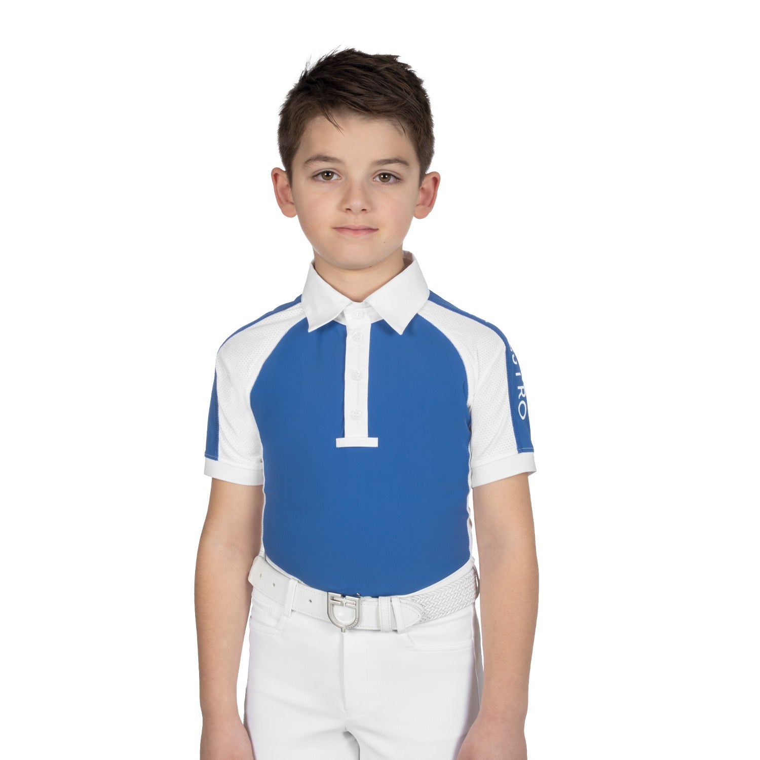 Equestro boy polo shirt ss buttons 1/2 mesh - Colore BLUE QUARTZ (19-3964)