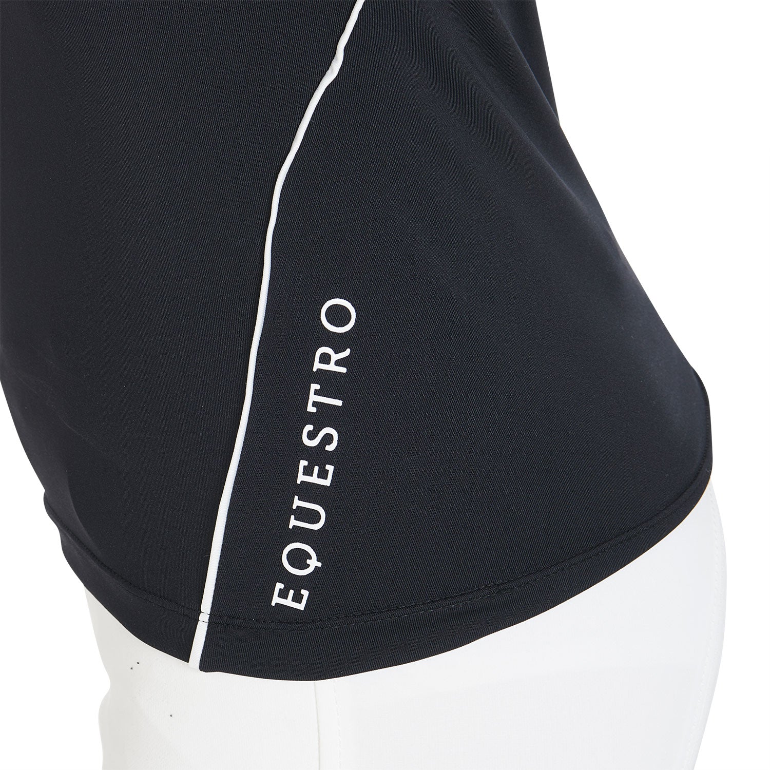 Equestro junior technical training polo ss zip - Colore BLACK