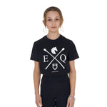 Equestro girl's eq cotton t-shirt - Colore BLACK