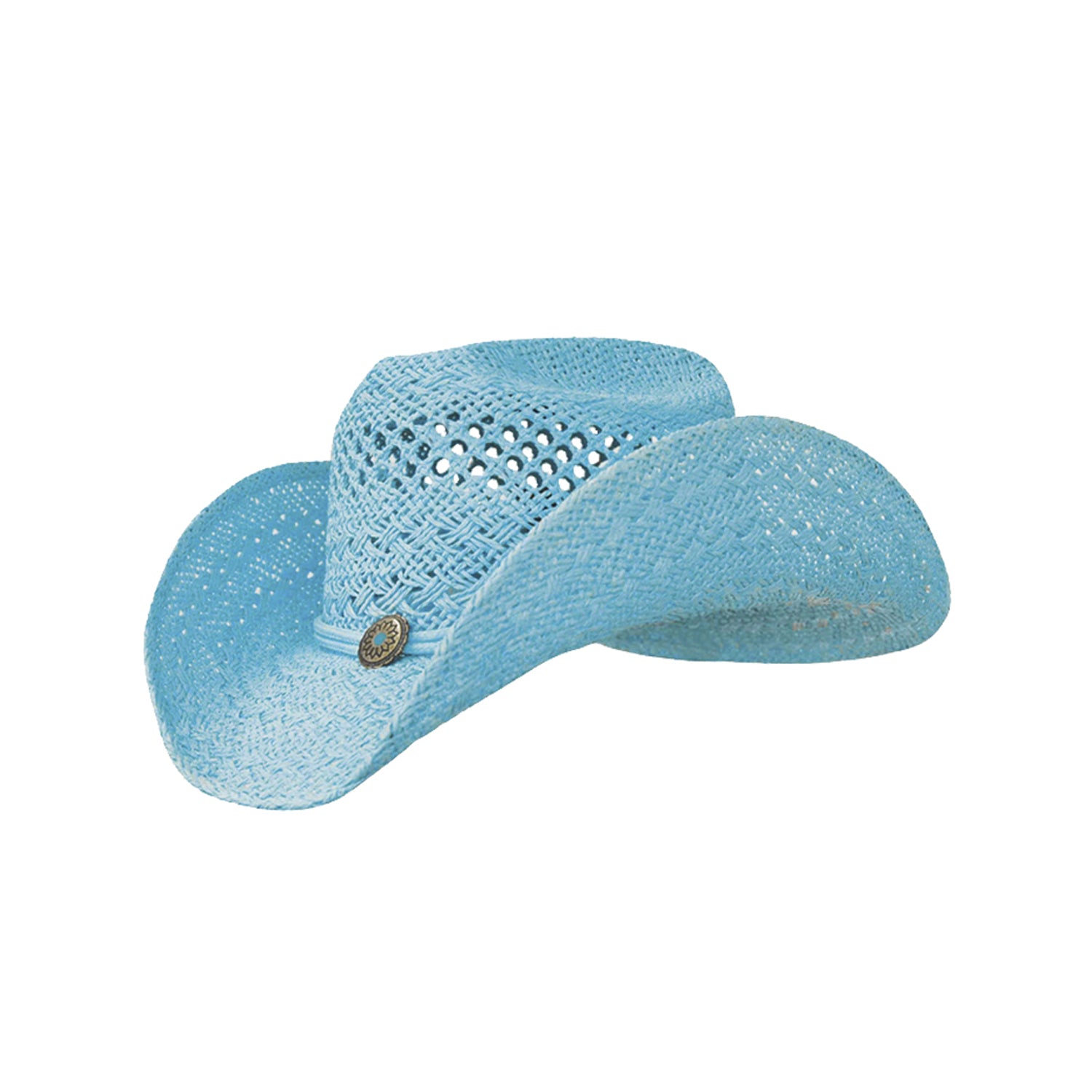 Tombstone cappello paglia da donna colorato - Colore SKY BLUE