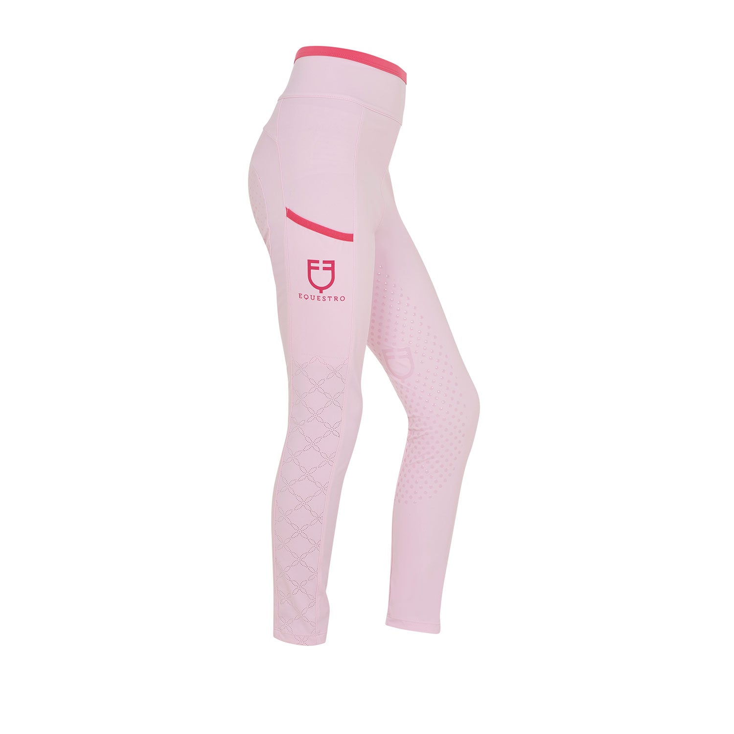 Equestro girl's perforated hybrid training leggings - neutra
