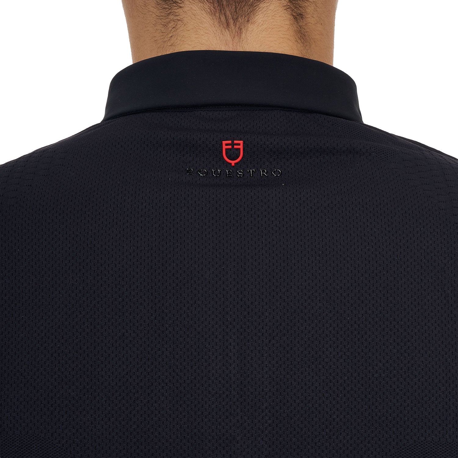 Equestro men's training ridertechnology polo shirt ls with zip - Colore BLACK