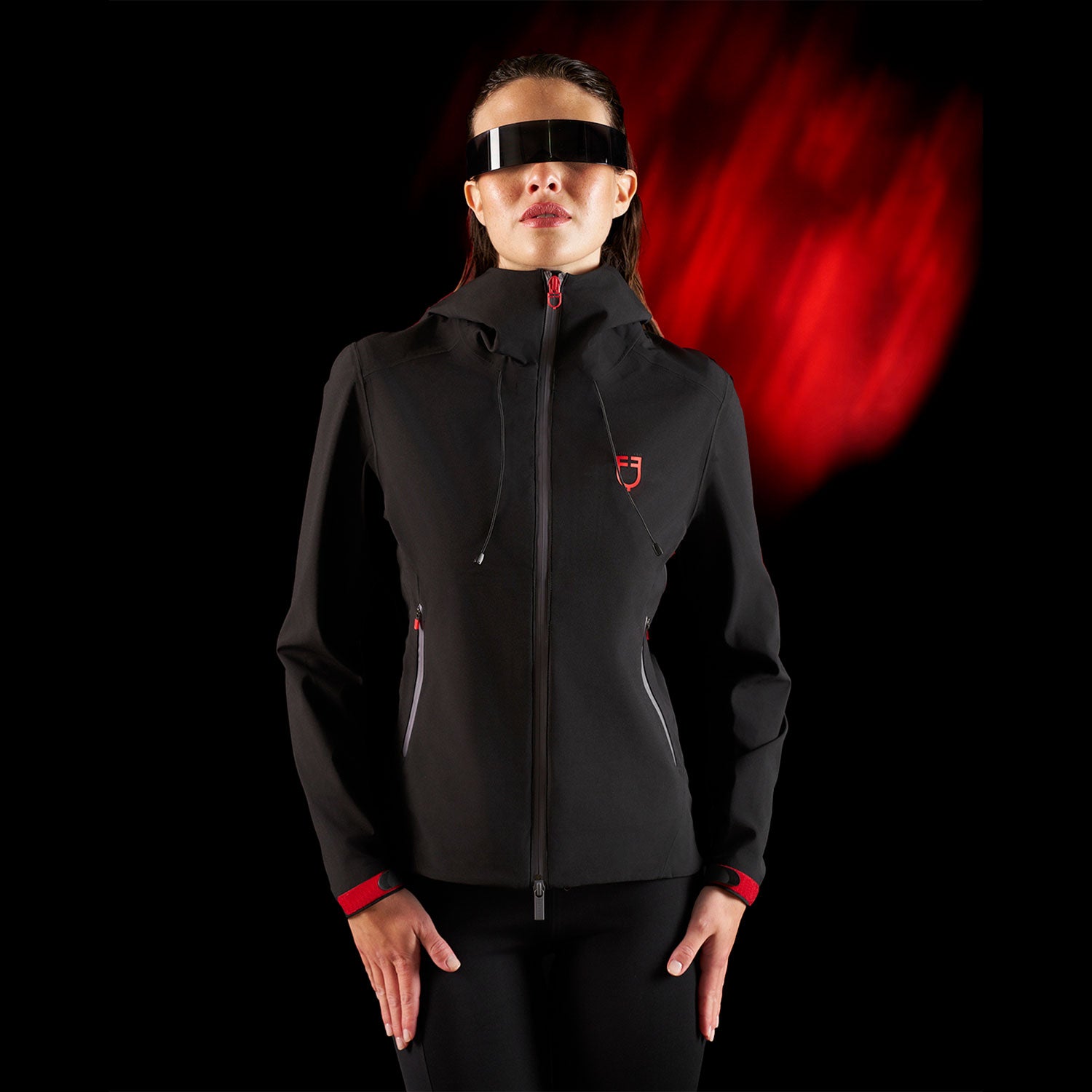 Equestro women's ridertechnoloy waterproof softshell - Colore BLACK