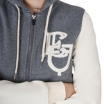 Equestro women's eq bicolor hoodie - Colore GREY MELANGE/ANTIQUE WHITE (11-0105)