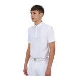 Equestro men's competition ridertechnology polo shirt ss with buttons - Colore WHITE
