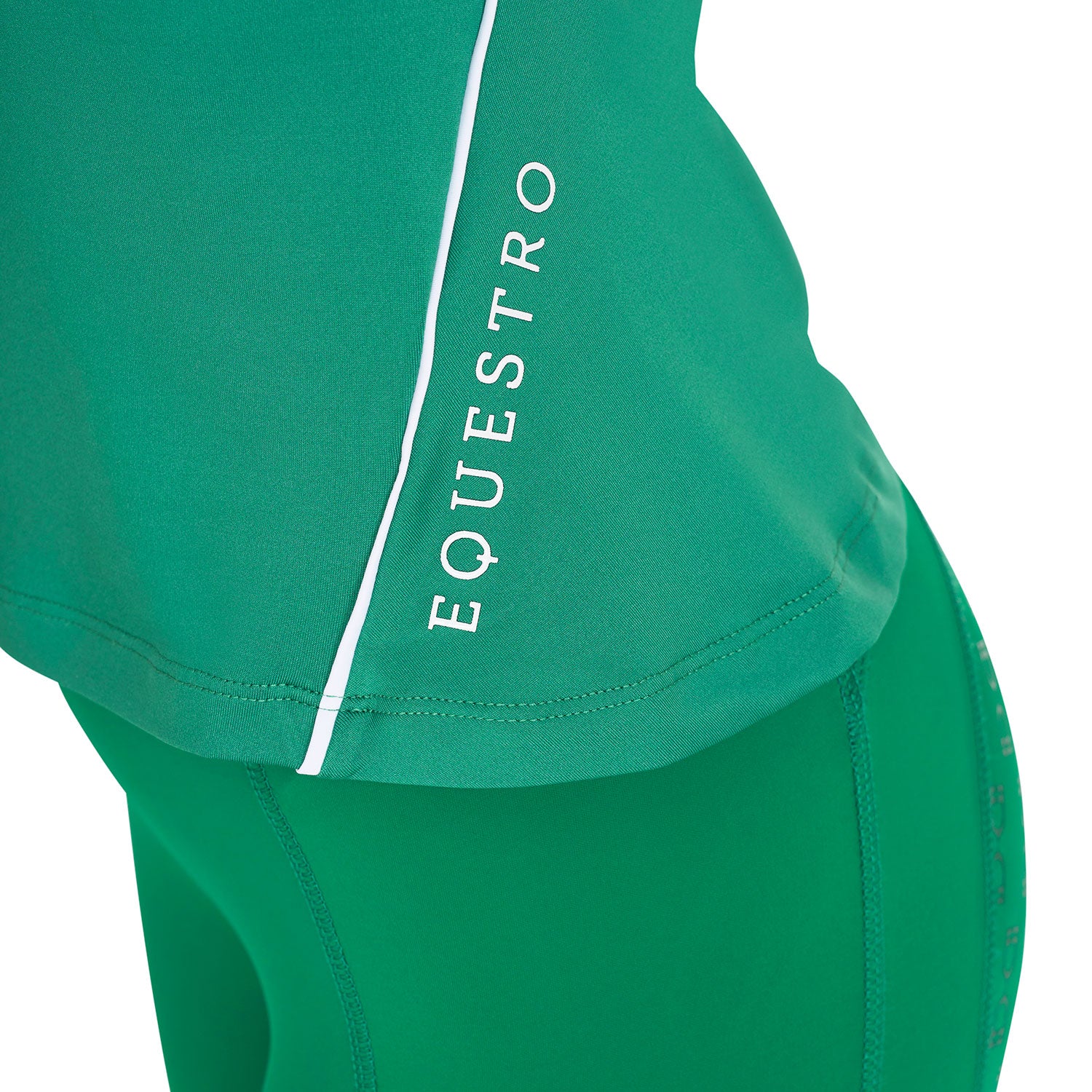 Equestro woman technical training polo ss zip - Colore ULTRAMARINE GREEN (18-5338)