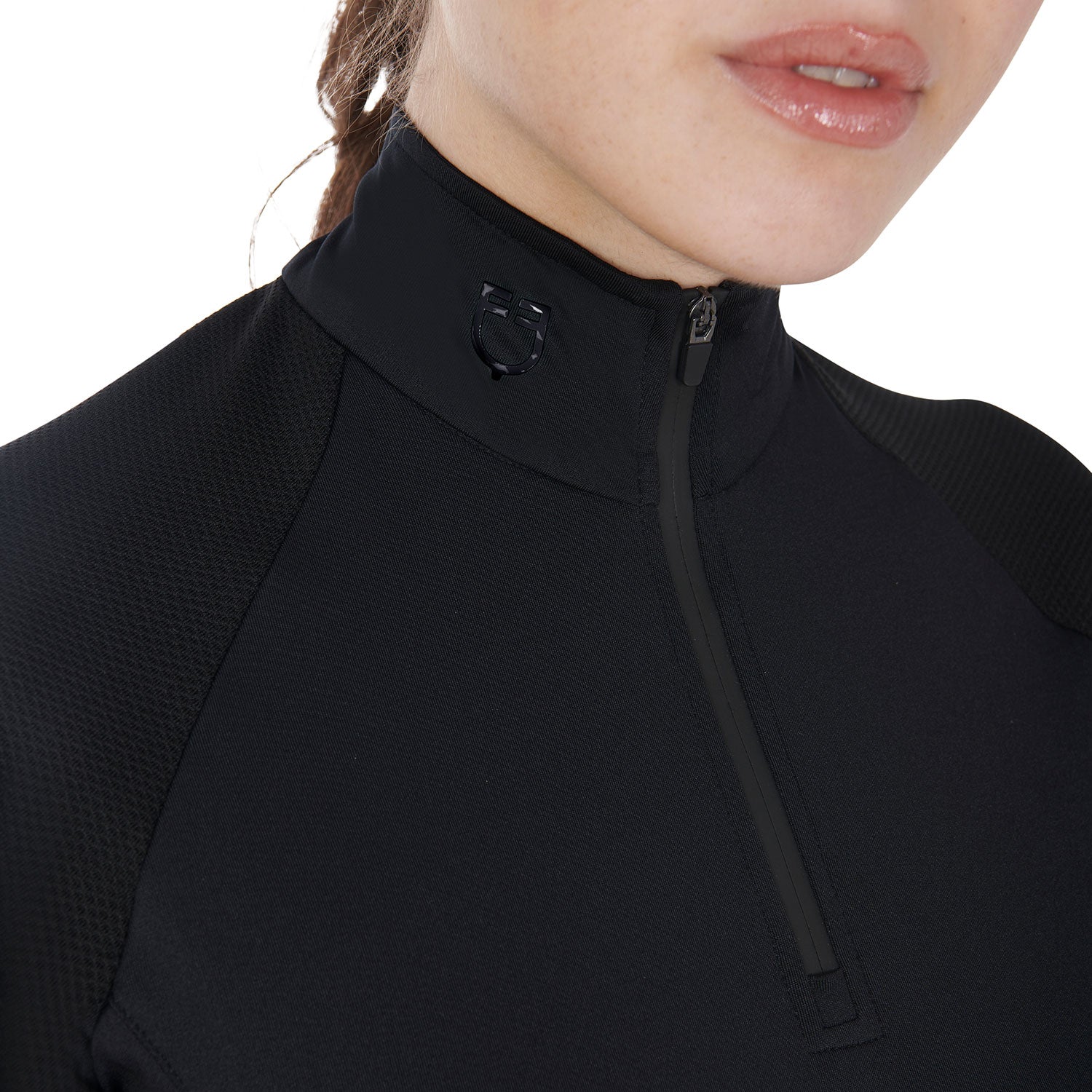 Equestro base layer donna equestro manica corta in tessuto tecnico - Colore BLACK/BLACK