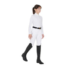 Equestro polo bambina  equestro zip manica lunga modello warm+ - Colore WHITE