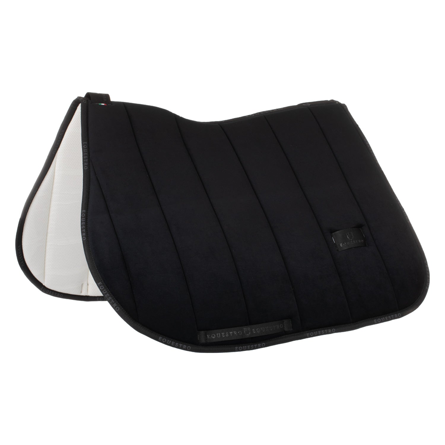Equestro velvet jumping saddle pad - Colore BLACK/BLACK