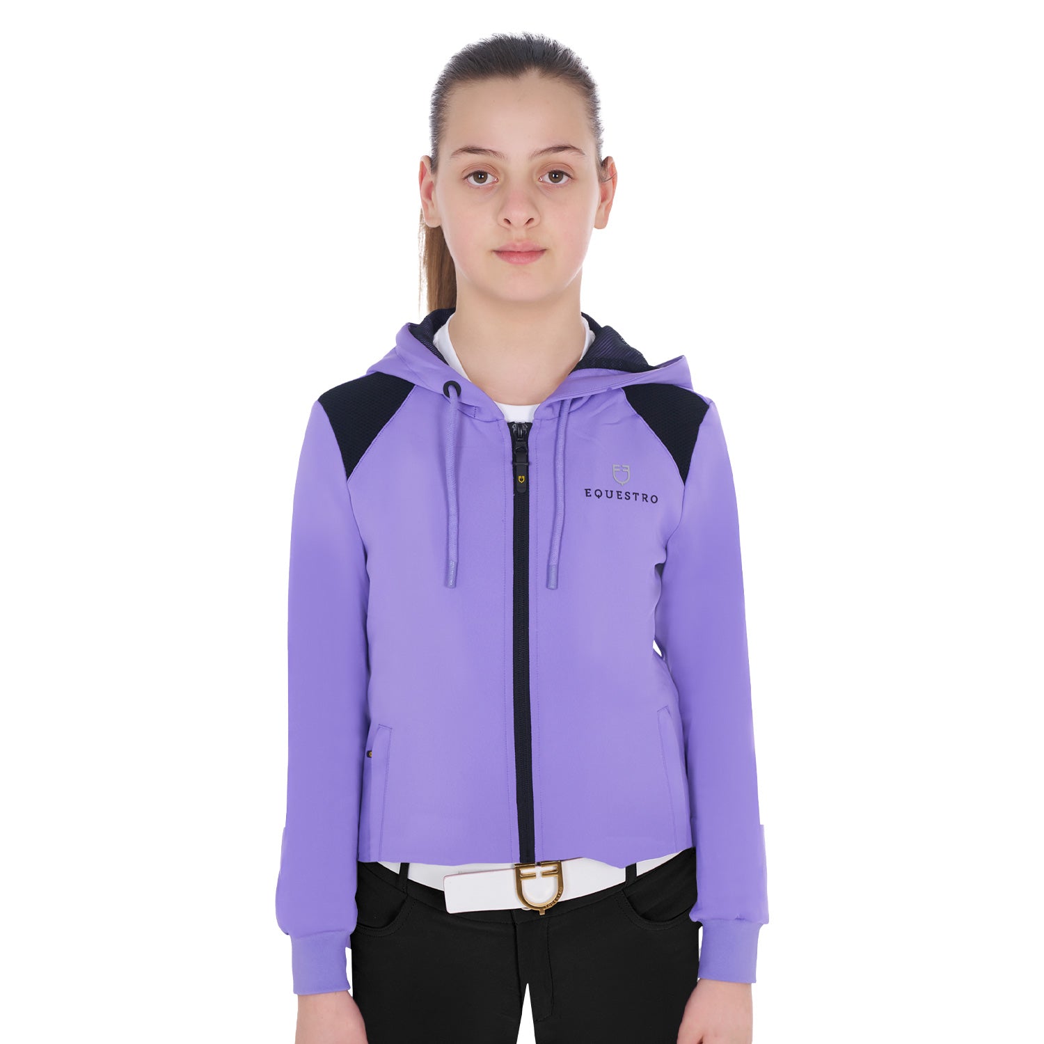 Equestro girls' scuba cropped hoodie - neutra