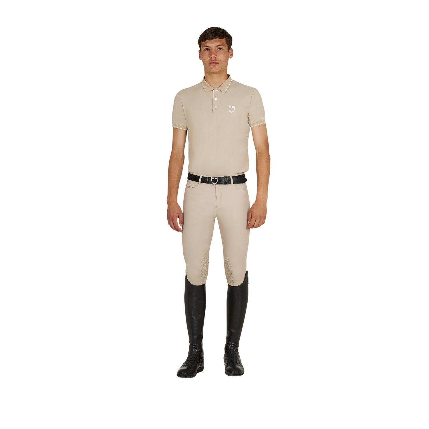 Equestro men's technical training polo - Colore OXFORD TAN (15-1306)/WHITE
