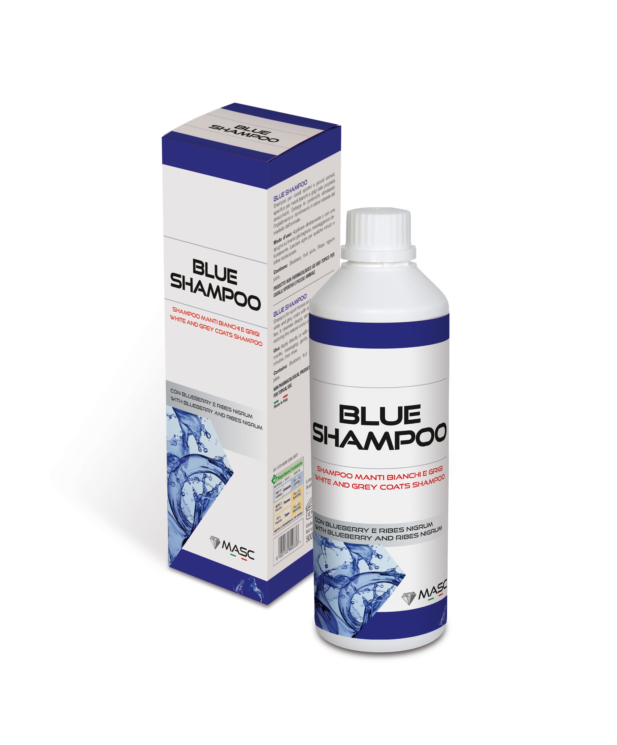 MASC Blue Shampoo specifico per cavalli Grigi