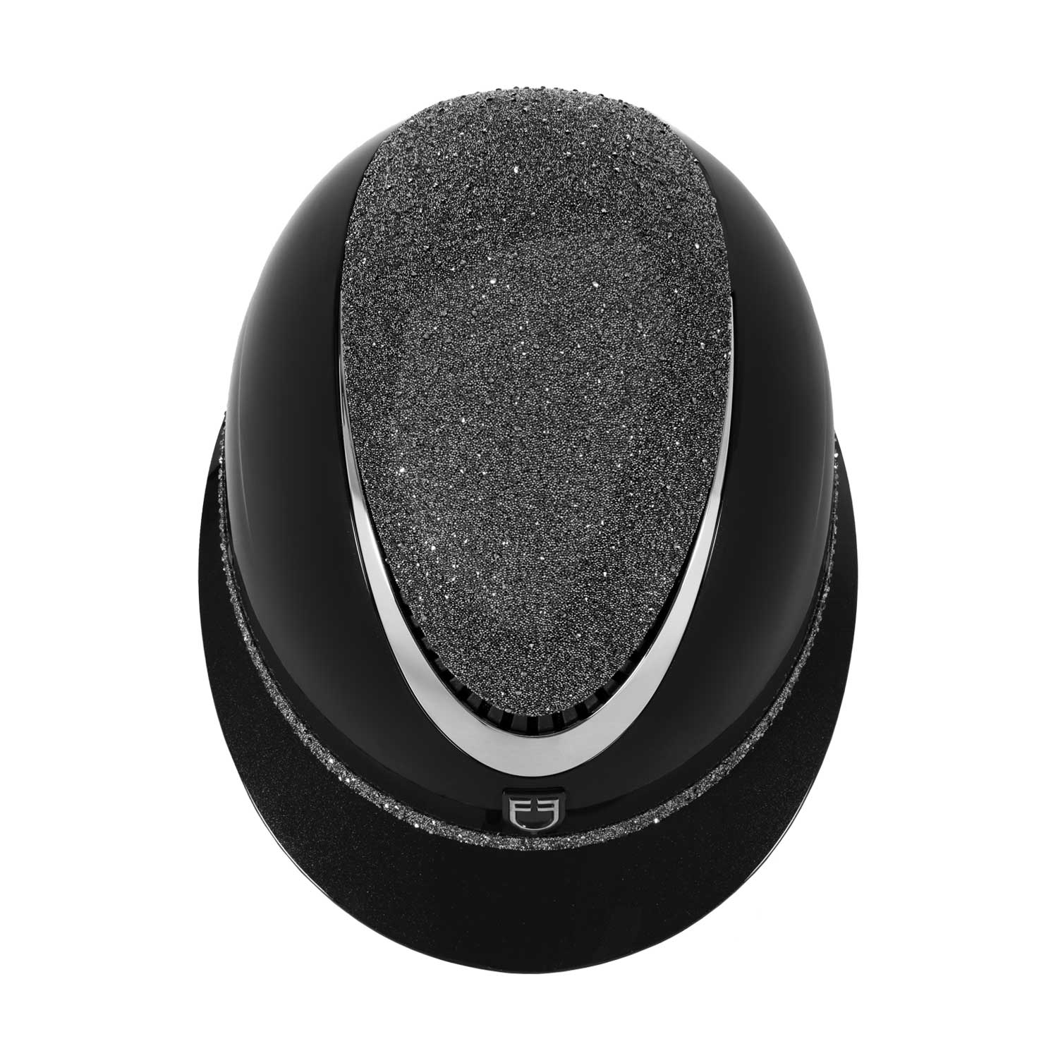 Equestro women's luxury wide visor helmet rowel fitting - Colore BLACK/SILVER