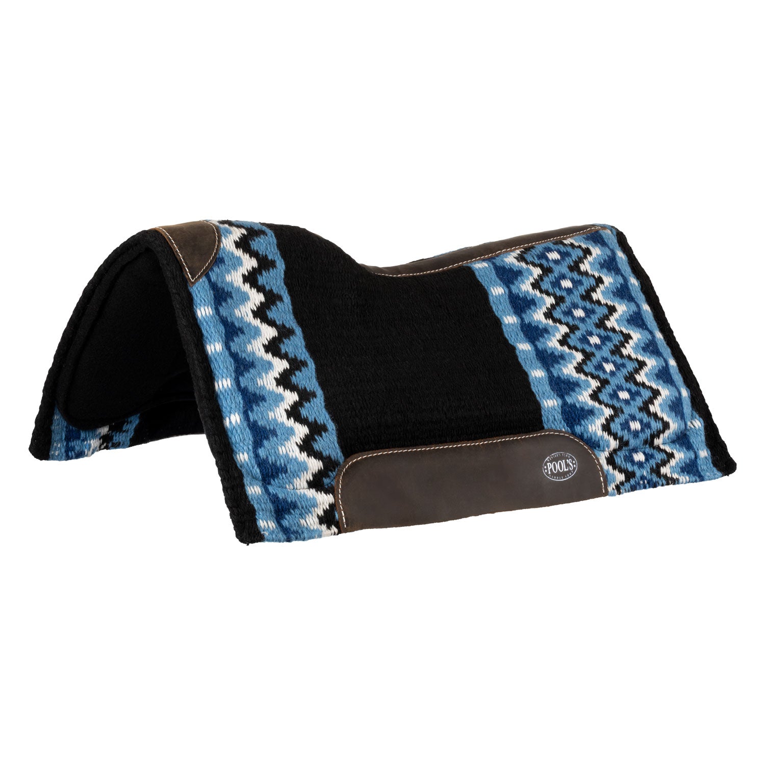 Pool's wool top felt bottom saddle pad 34x36 - Colore BLACK/BLUE/WHITE