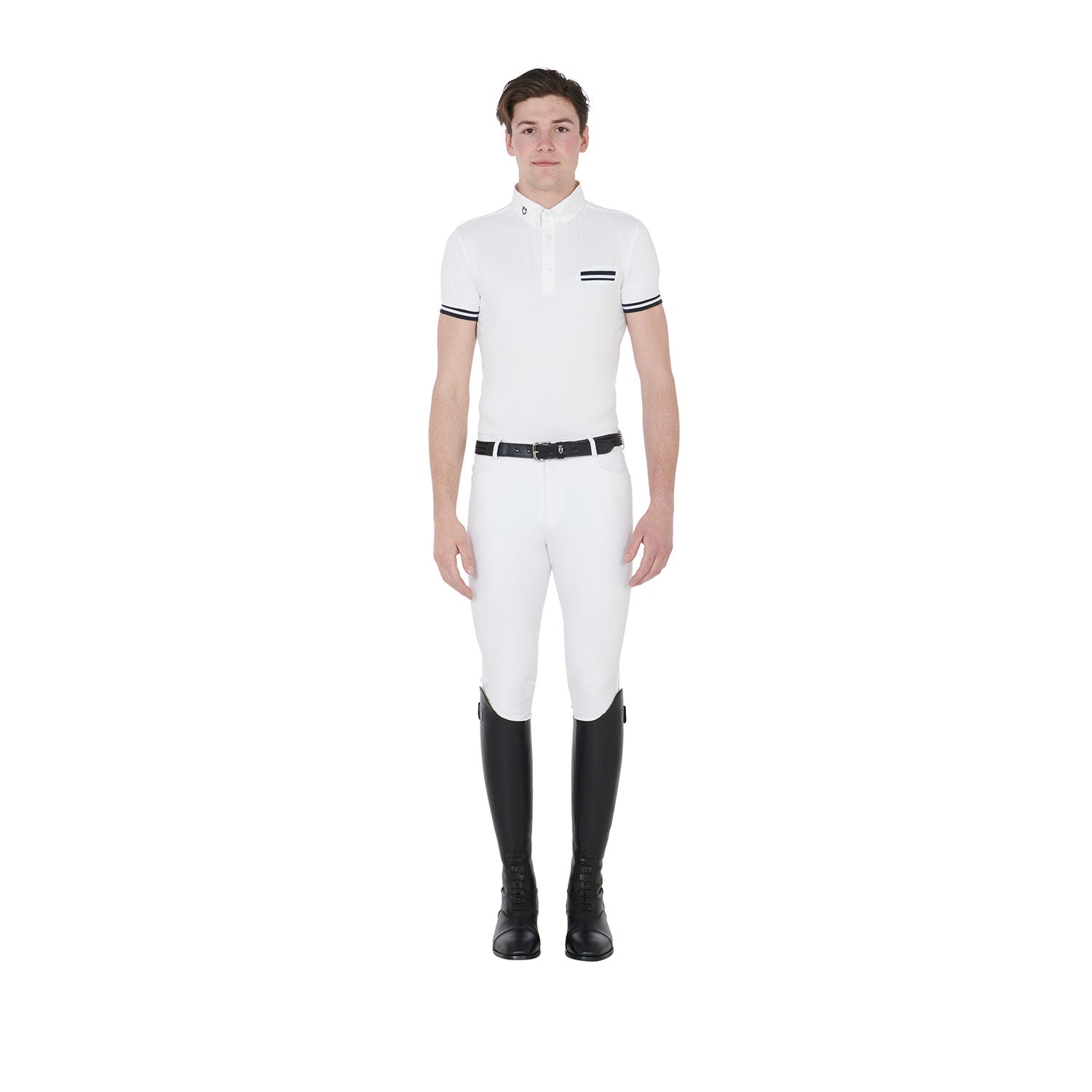Equestro polo uomo manica corta tessuto tecnico mesh modello garen - Colore WHITE