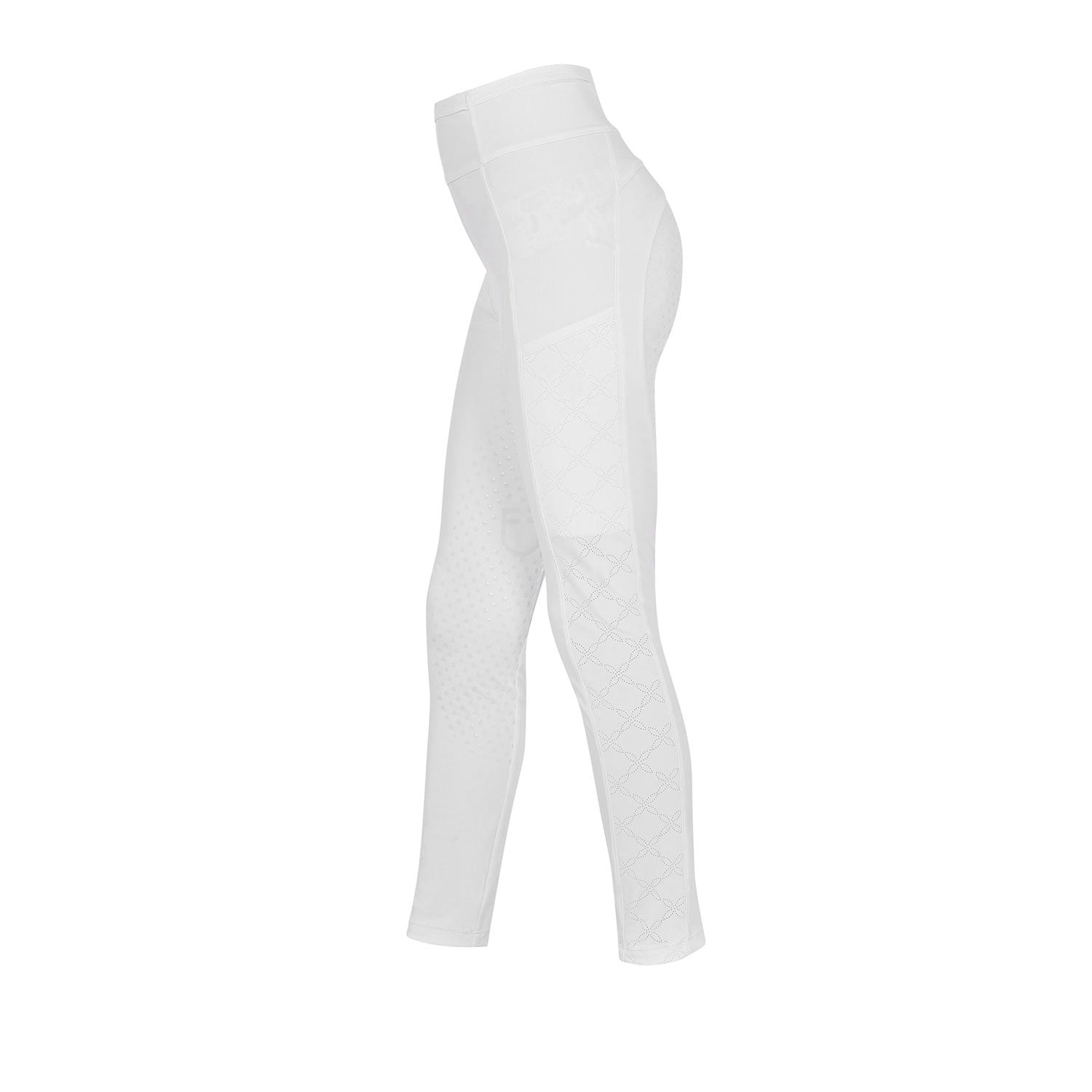 Equestro girl's perforated hybrid training leggings - Colore WHITE