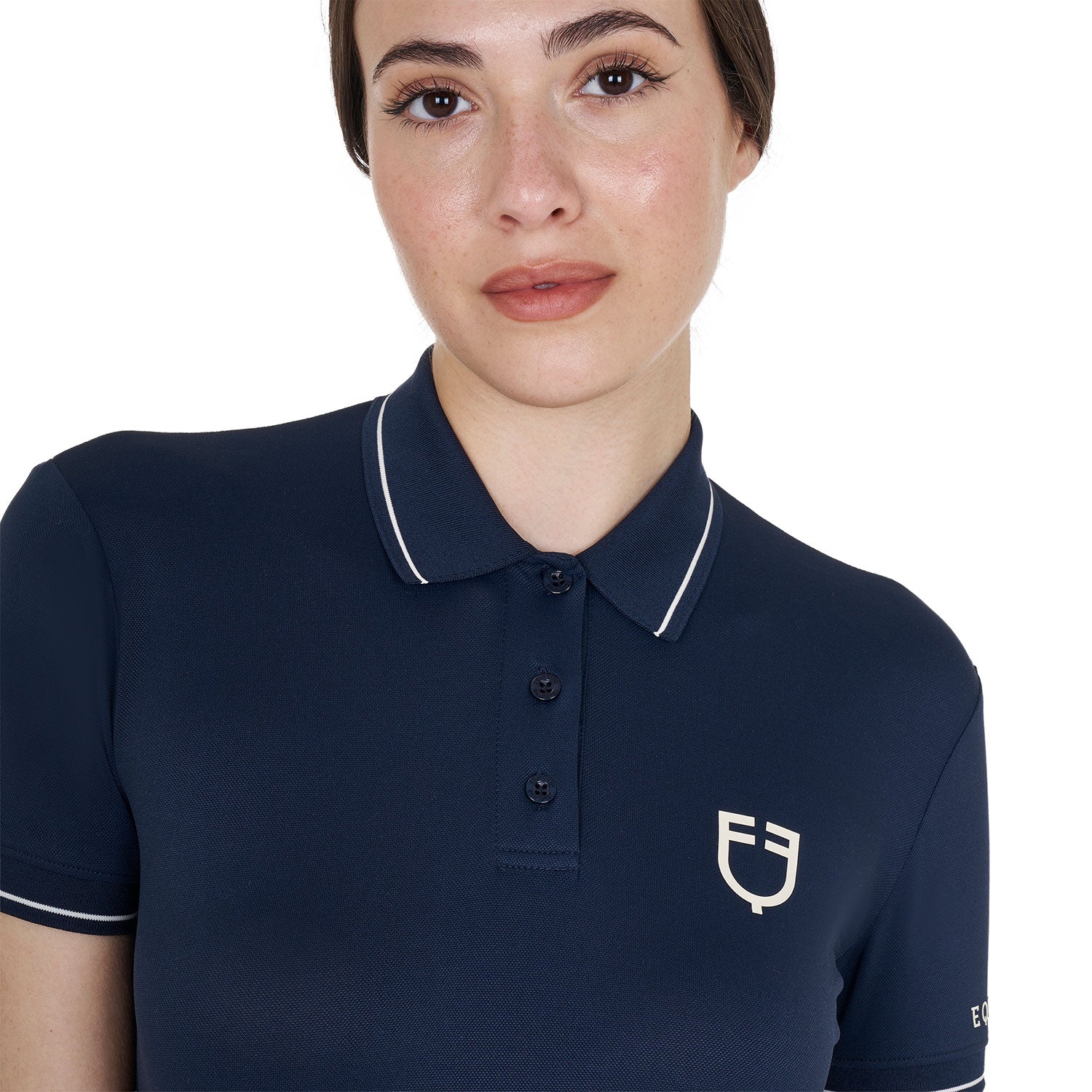 Equestro technical woman training polo - Colore NAVY BLAZER (18-3923)/ANTIQUE WHITE (11-0105)