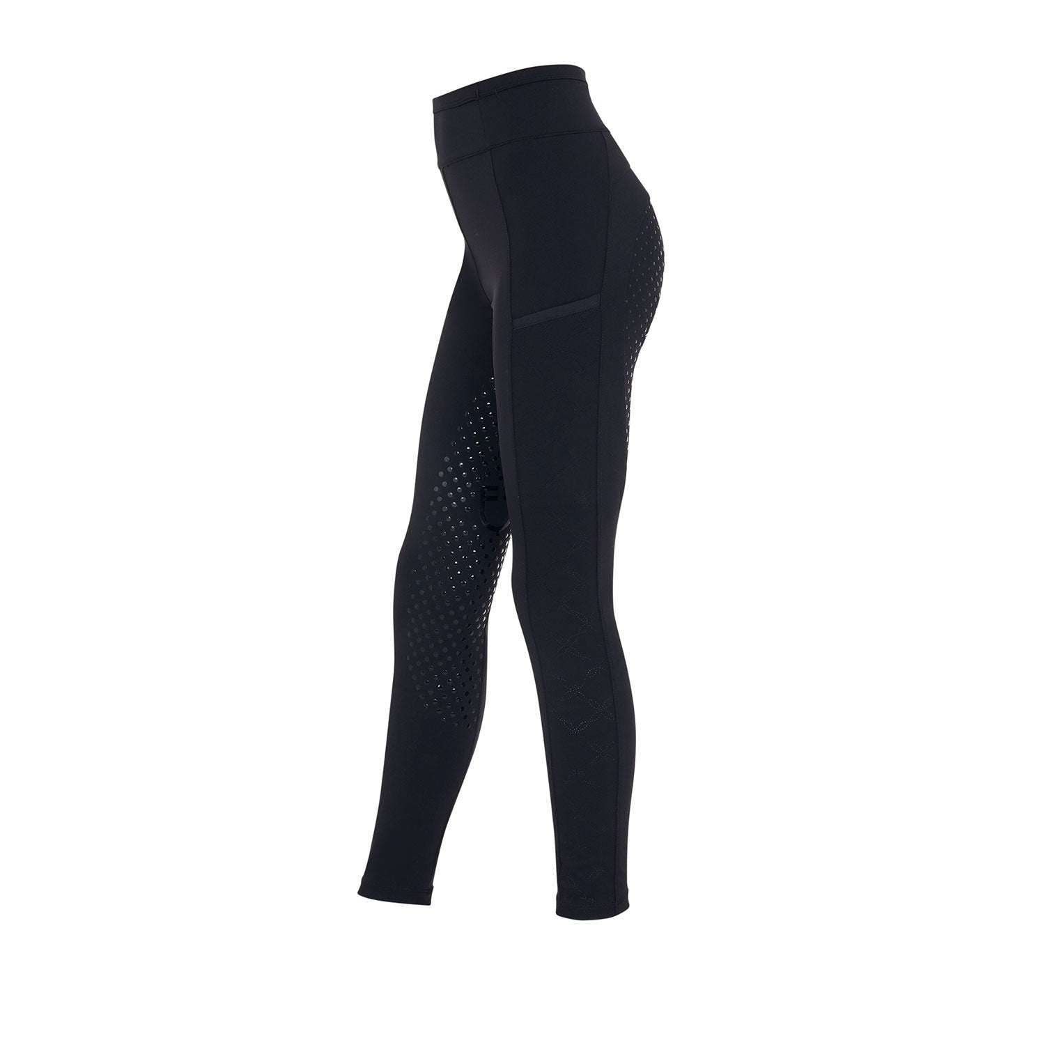 Equestro girl's perforated hybrid training leggings - Colore BLACK