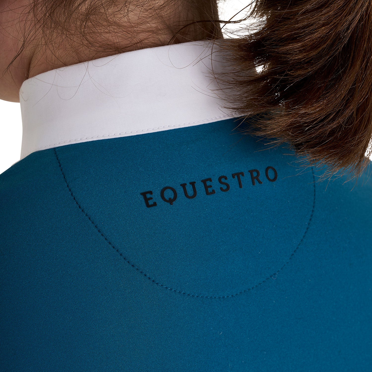 Equestro girl competition ls zip shirt 1/2 mesh - Colore BLUE CORAL (19-4526)