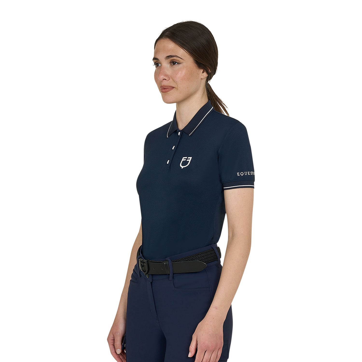 Equestro technical woman training polo - Colore NAVY BLAZER (19-3923)/WHITE